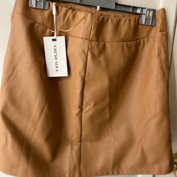 Fresh Soul Dresses & Skirts - Fresh soul Tan leather skirt